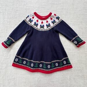 Hanna Andersson Gnome Sweet Gnome Sweater Dress VGUC 3
